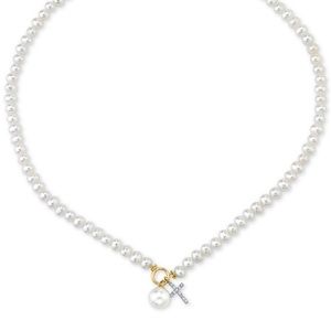 Cultured Freshwater Pearl & Diamond Necklace